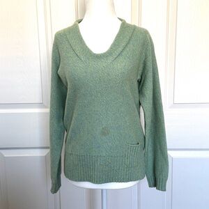 CIVIDINI 100% Cashmere V-Neck Green Sweater